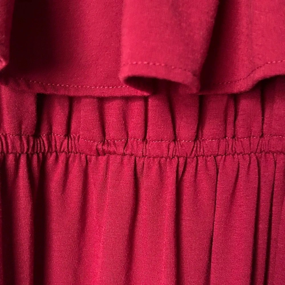 Verabendi Off the Shoulder Summer Long Burgundy Red Dress Size 8/10 - Picture 7 of 11